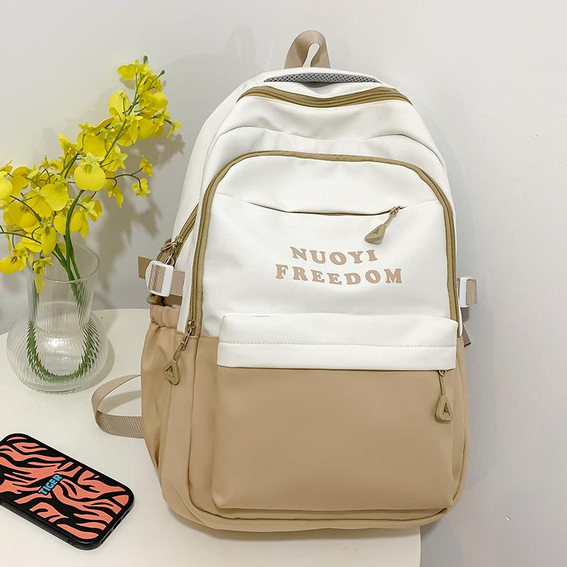 

Школьный рюкзак для девочек, учениц начальной школы, учениц средней школы, контрастный рюкзак с буквенным принтом, для старшеклассниц, высокое качество