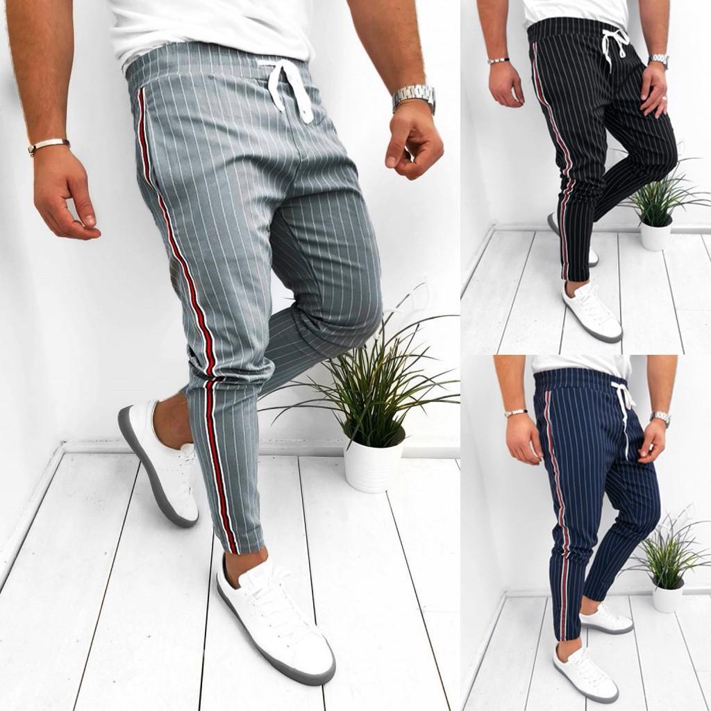 

Мужские бегуны в полоску в стиле пэчворк, повседневные спортивные штаны на шнурке, длинные брюки
