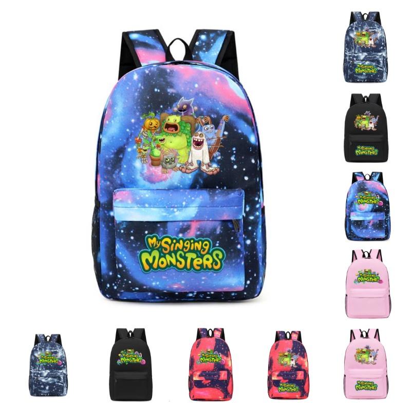 My Sing Monsters Game Style Backpack Load Reduction Waterproof Large Capacity