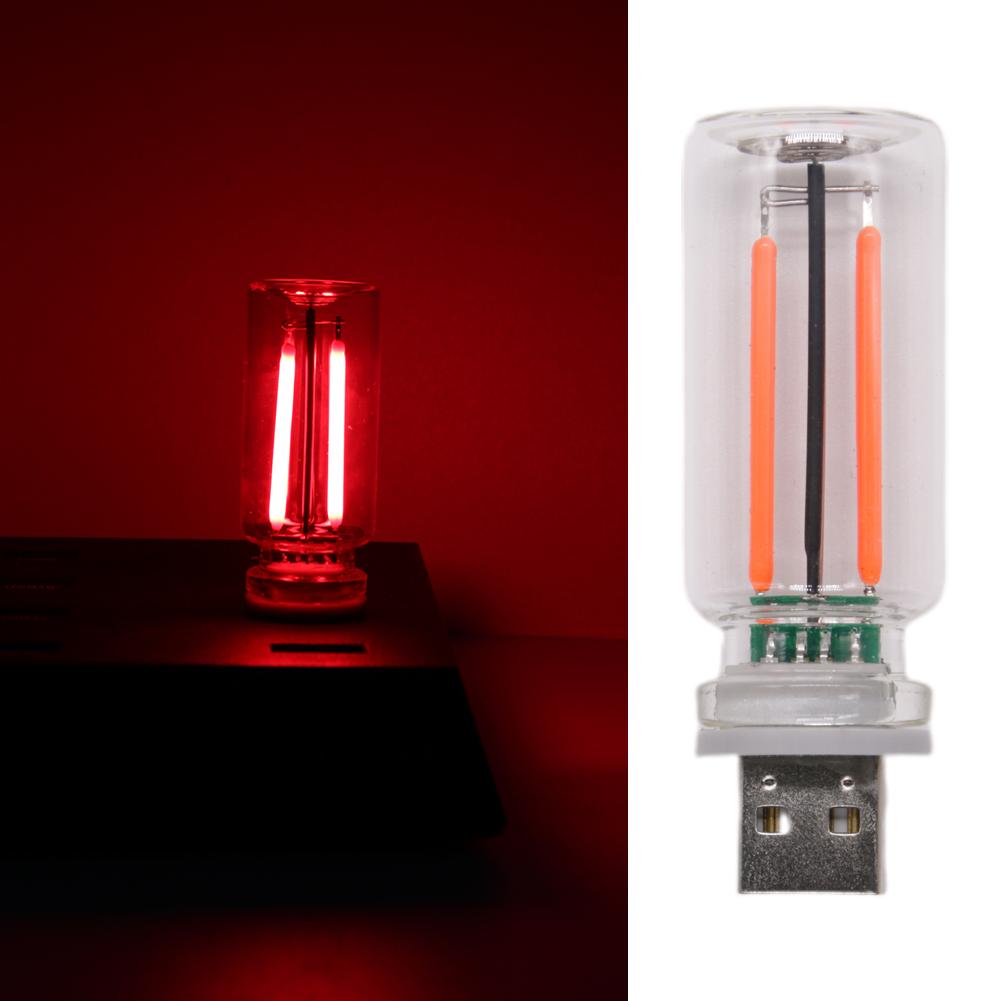 

Mini USB Light Small Car LED Atmosphere Light Retro Car Lamp Red Mood Lamps Bulb for Car Plug-in USB Decor Night Light