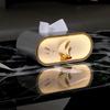 Modern Artistic LED Tissue Box Holder Large Opening Napkin Storage Box with Night Light for Smooth Pulling Enduring