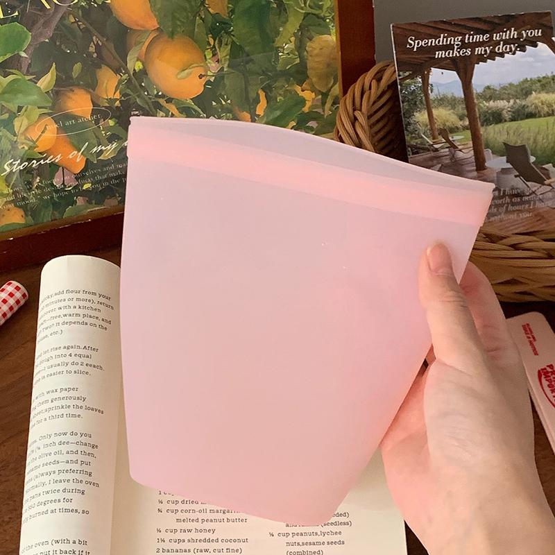 Portable Silicone Reusable Coffee And Milk Tea Cup Has Good Sealing Performance Clear Multi-Use Food Storage Bags