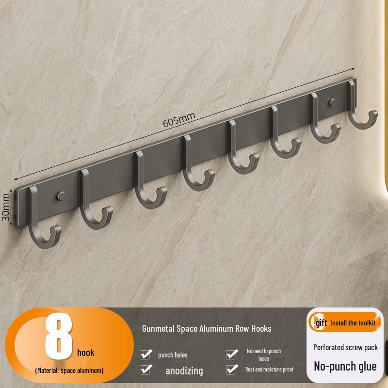 No-Drill Adhesive Hook: Wall-Mounted Towel Rack for Bathroom or Kitchen