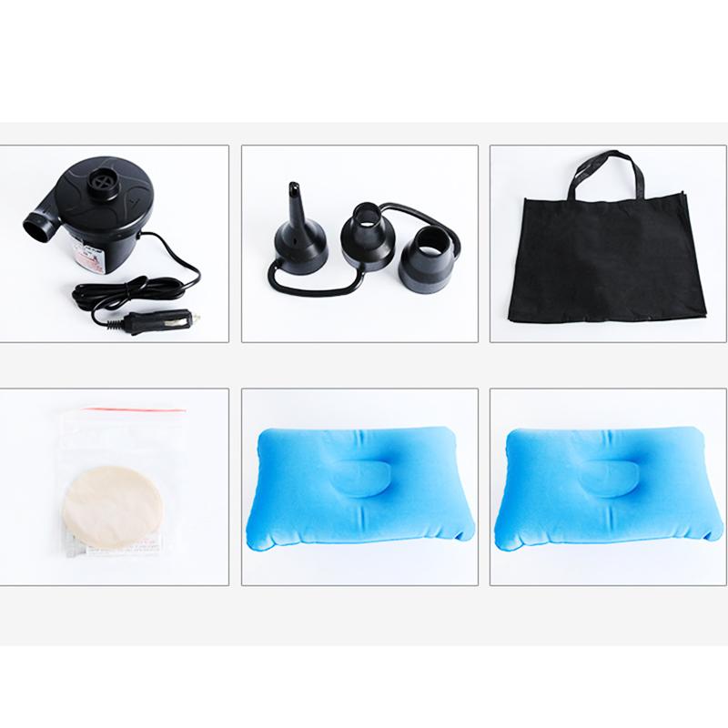 Car Air Bed Full Set with Airpump and Pillow Outdoor Camping Mat Cushion Inflatable Back Seat Travel Bed