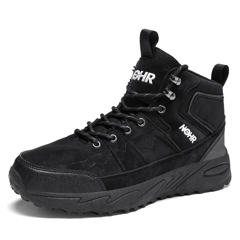 Outdoor travel hiking men's shoes autumn and winter high-top microfiber leather casual shoes mountain climbing off-road men's sports shoes