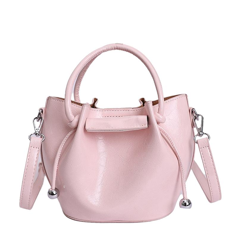 Mini Bucket Handbag for Women Fashionable Drawstring Tote Bag with Adjustable Shoulder Strap Casual Daily Use Bag