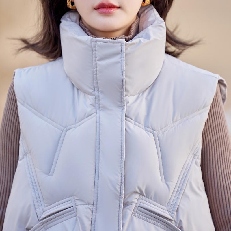 Moda Inverno Caldo Gilet Corto Donna Capispalla Elegante Spesso Senza Maniche Piumino Giubbotti da Donna