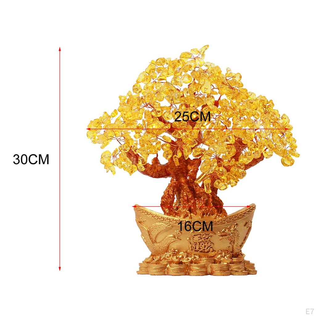 Crystal Feng Shui Bonsai Lucky Tree for Desk Store Prosperity Spiritual Fortune Good Luck Ornaments