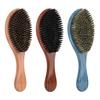 Boar Bristle Hair Brush Short Long Thin Thick Straight Curly Wet Dry Hair Comb with Ergonomic Handle Men Oil Head Mustache Beard Styling Brush