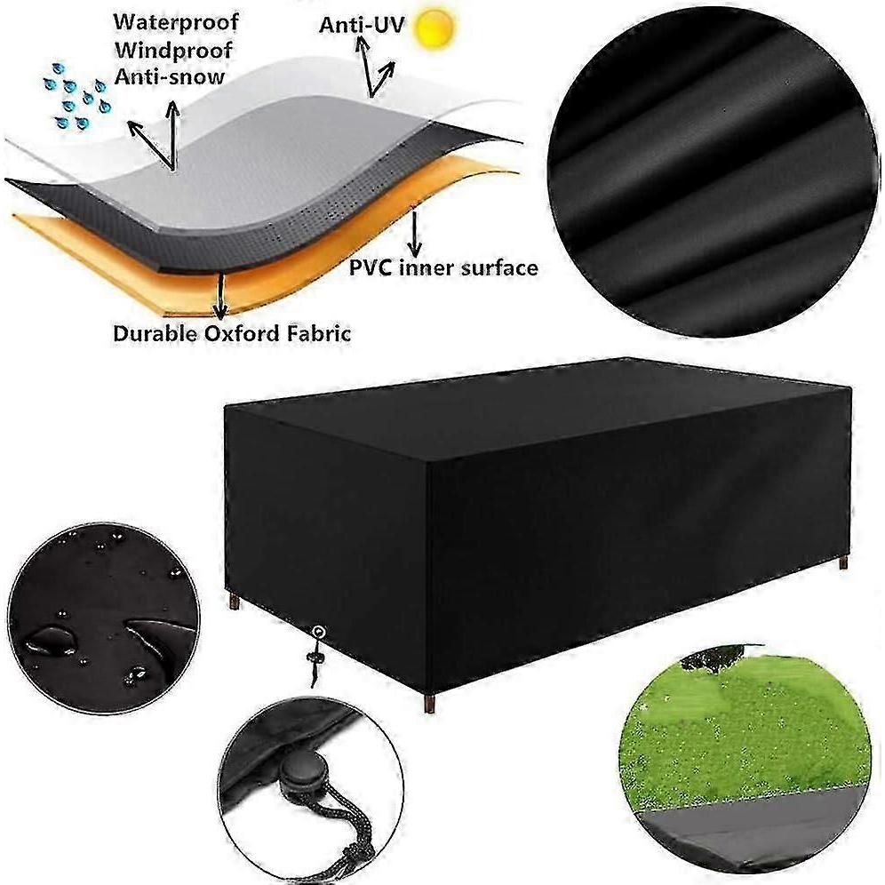 Garden Table Cover Outdoor Furniture Cover 213x132x74cm, Waterproof Garden Table Cover Furniture Protection Cover Rectangular Garden Furniture Cover (