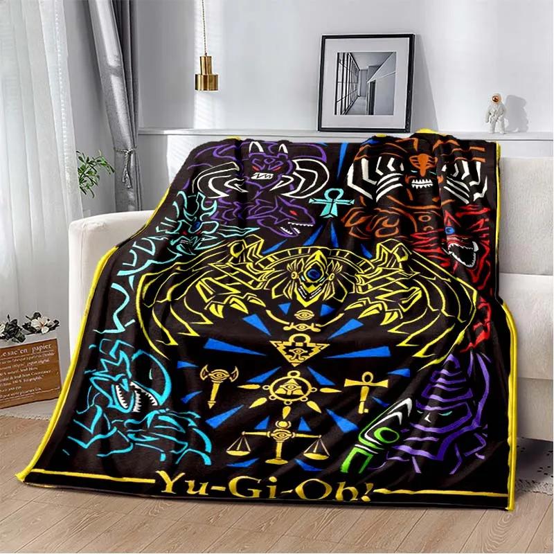 Coperta Calda in Flanella Carta Anime Yu Gi Oh Drago Bianco Occhi Blu Cartone Animato Anime Morbida Coperta in Peluche Copriletto per Camera da Letto Decorazione per la Casa