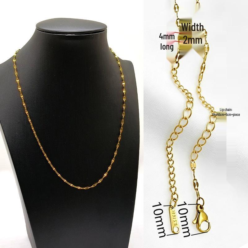 Gold-Plated Stainless Steel Cross Necklace – Women's Colorfast DIY Jewelry Chain, Fade-Resistant Accessories.
