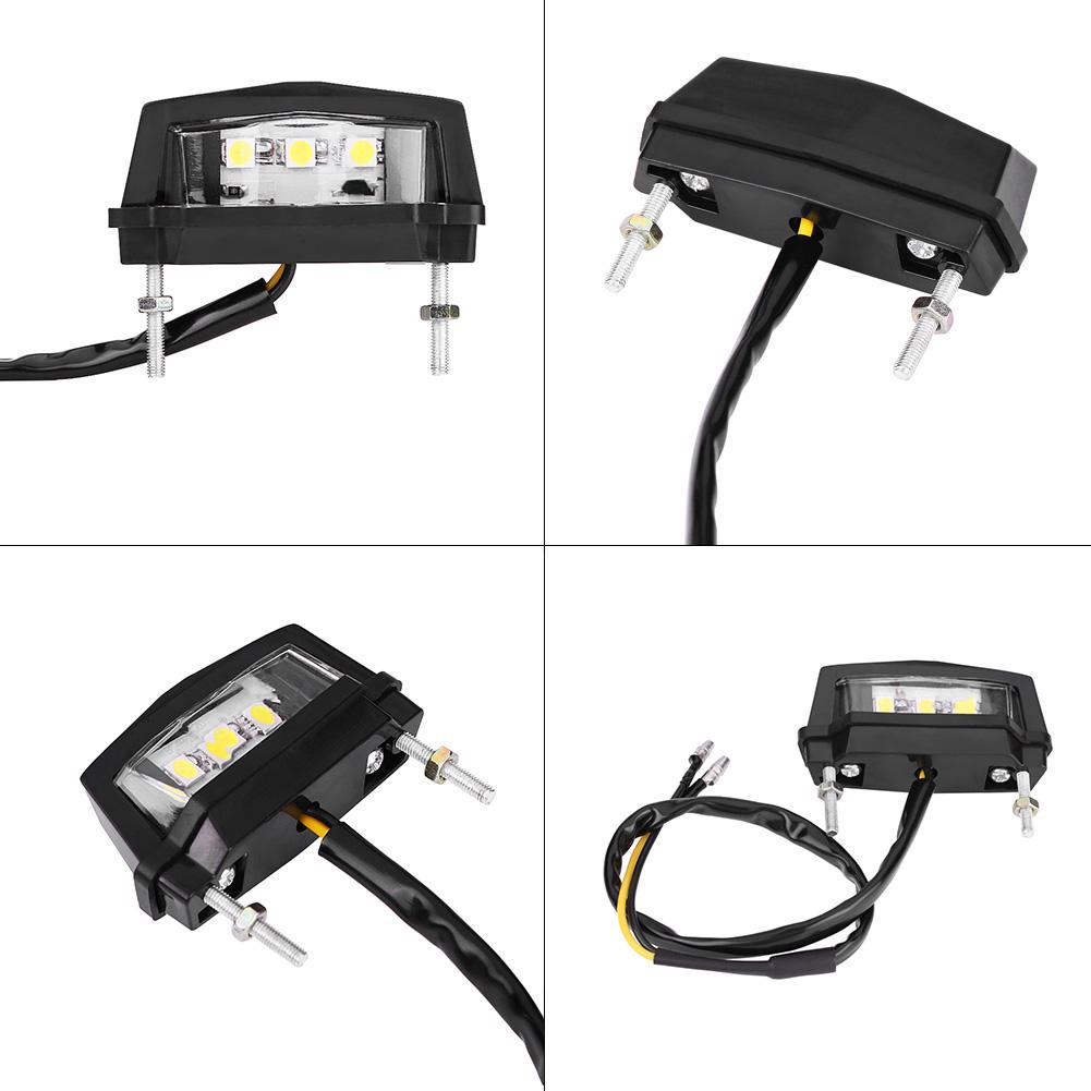 Motorcycle Motorbike LED License Plate Light Rr Tail Lamp White for Most Motorcycles