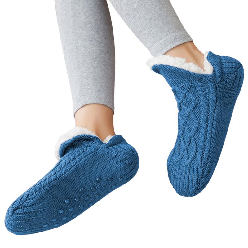 Indoor Winter Floor Socks Women Men Slippers Socks Home Bedroom Sleeping Socks Non-Slip Knitted Fleece Warm Carpet Couple Socks