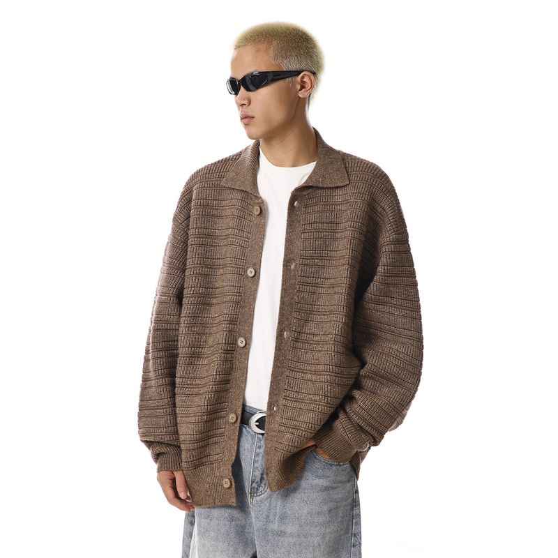 American Retro Old Money Style Knitted Cardigan Sweater for Men, New Autumn Casual High-End Design Couple's Jacket