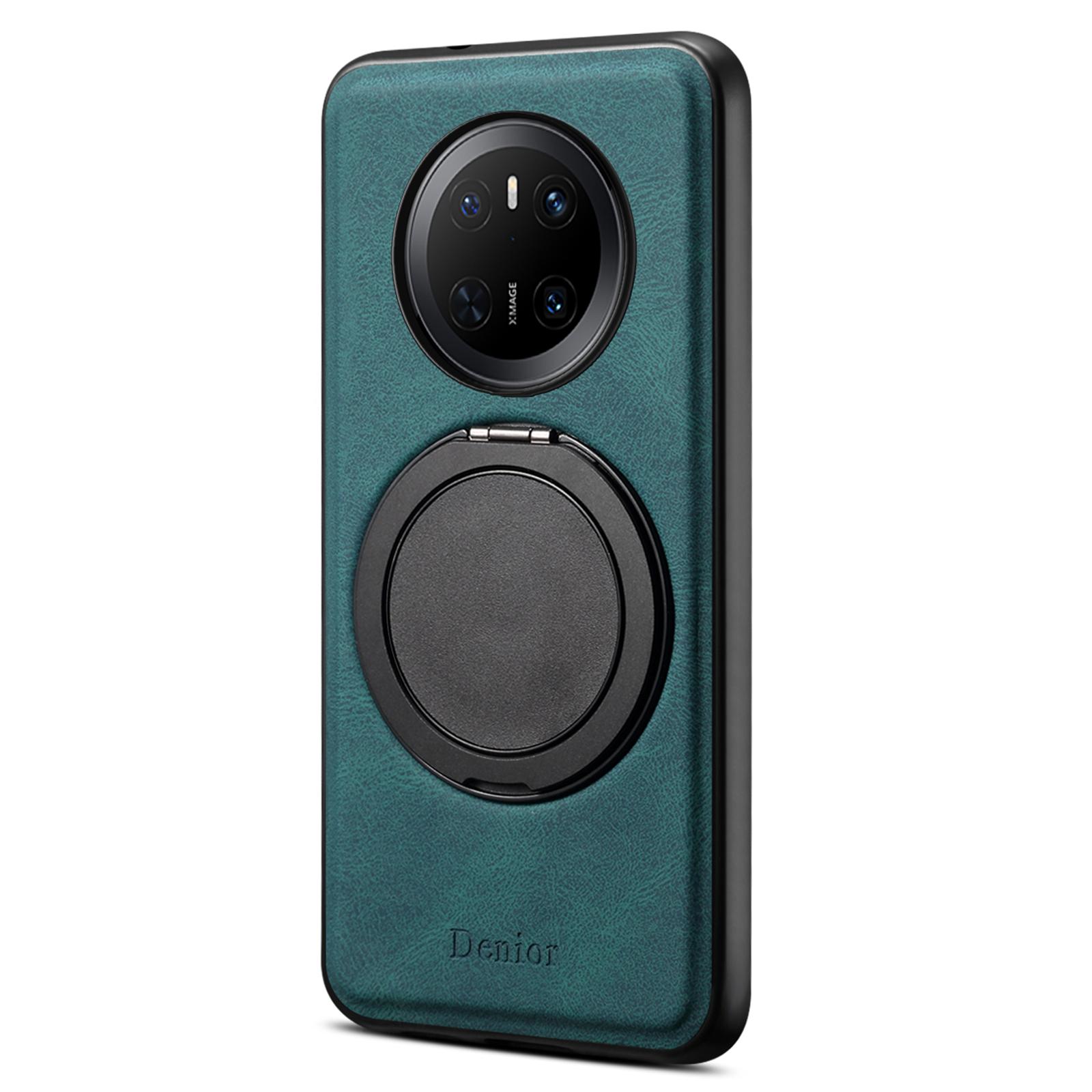 

DENIOR A14 For Huawei Mate 70 Magnetic Case Rotary Kickstand Leather PC TPU Phone Cover Blue
