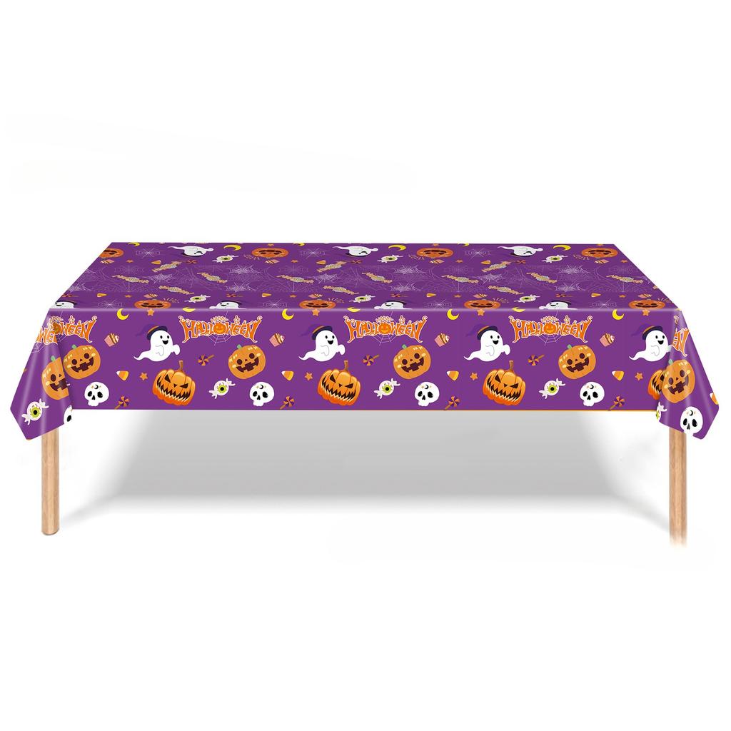 Halloween Pumpkin Ghost Spider Web Party Decoration Tablecloth Skull Candy Event Party Decoration Supplies Banner Baby Shower