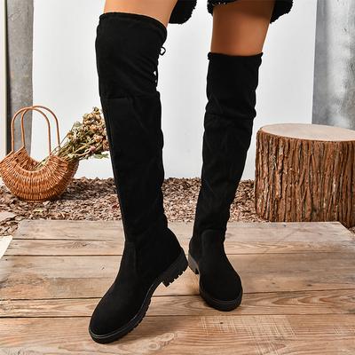Women Over The Knee Chelsea Boots Flats Shoes Autumn Fashion Walking Shoes 2024 Designer New Casual Shoes Trend Mujer Zapatos