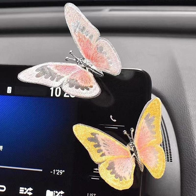 Moving Butterfly Car Dashboard Decor Auto Center Console Air Vent Decorative Ornament Car Interior Car Accessories