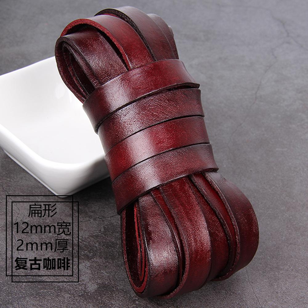 3Mm 4Mm5 Thick Retro Made Old Coffee Round Cowhide Rope Diy Material Bracelet Necklace Jewelry Rope