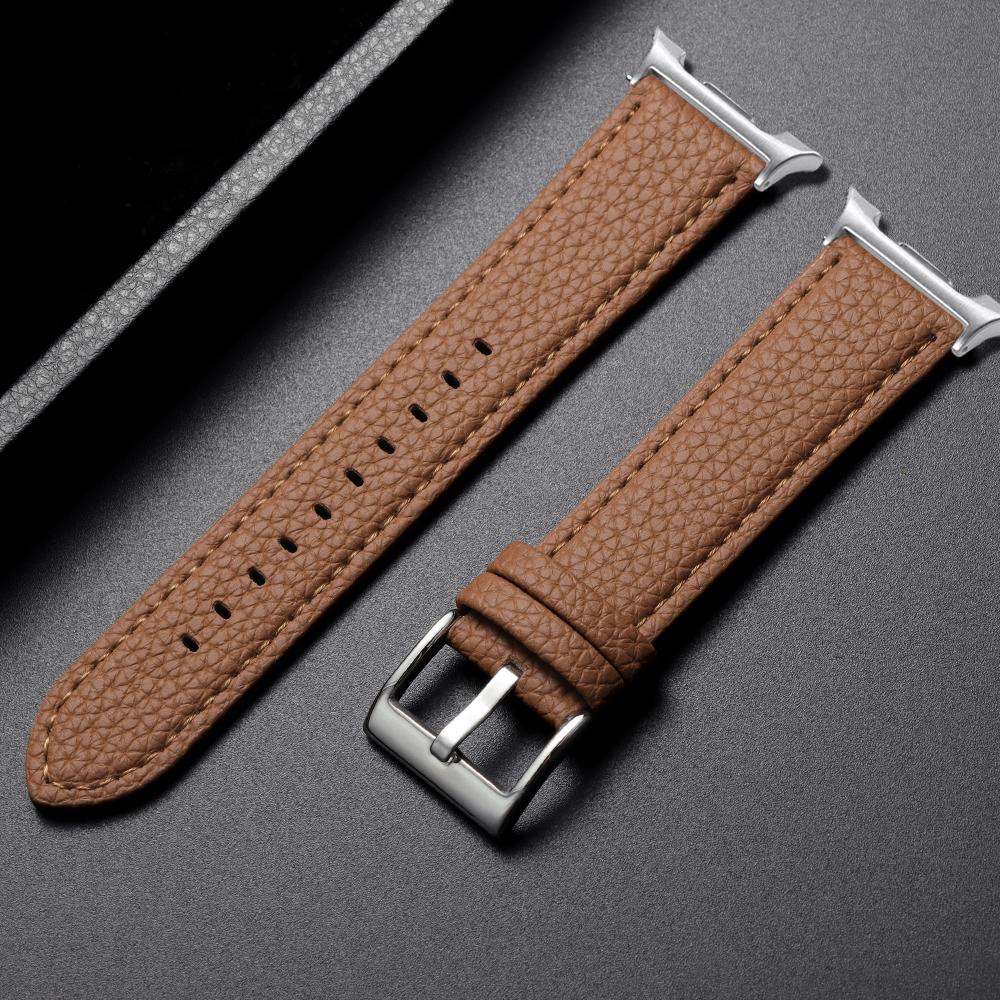 New Lychee Pattern Leather Watch Strap for Samsung Galaxy Watch 8 Classic 46mm 40mm 44mm Watch Band Business Smartwatch Bracelet