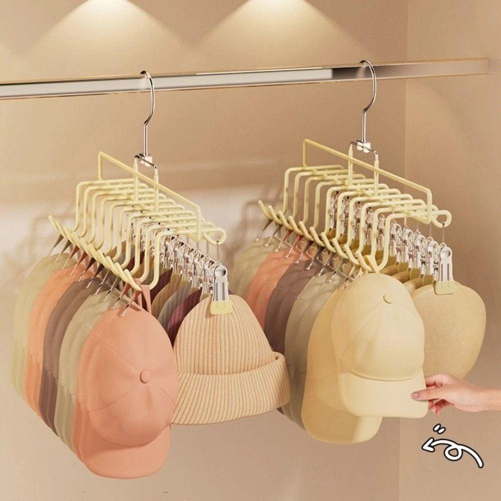 10 Clips Baseball Hat Organizer Rack Hanging Saving Space Peaked Cap Storage Holder Windproof Non-Slip Towel Hanger Clip Scarf