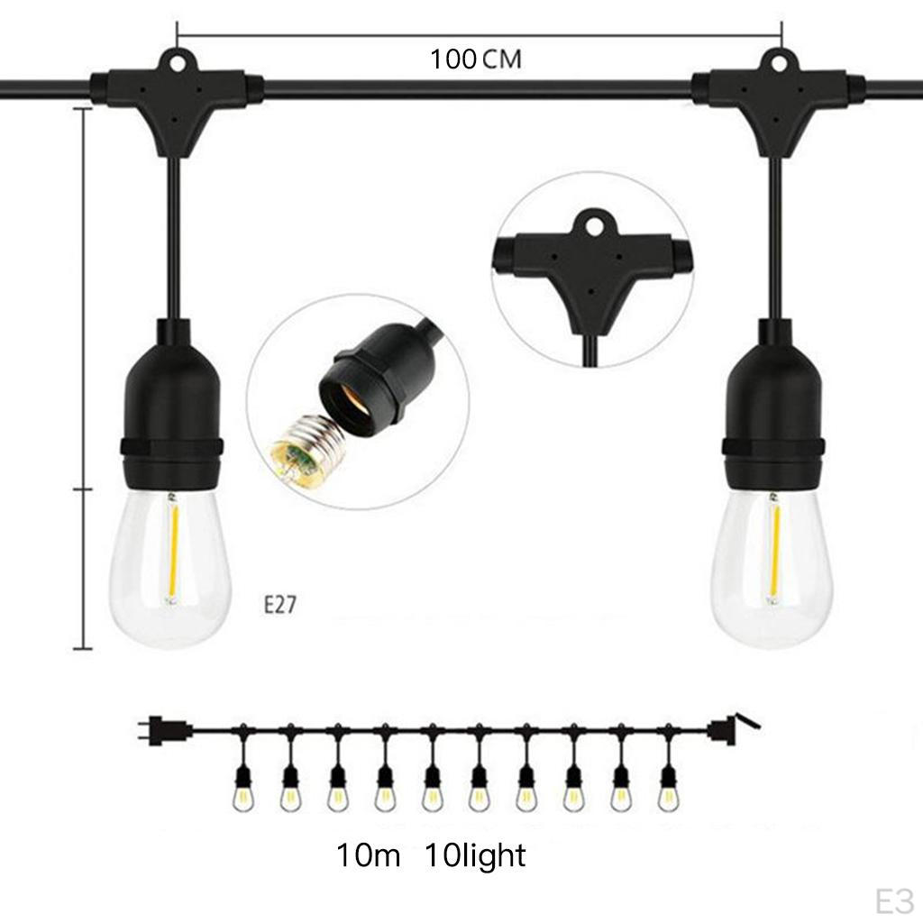 10M 10 Bulbs Outdoor Vintage Lighting Garden Party Decor