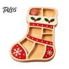 Party Supplies for Home Office Christmas Snack Serving Tray, Divided Holiday Appetizer Platter, Cute Snowman/Tree/Penguin/Cow Shaped Seasonal