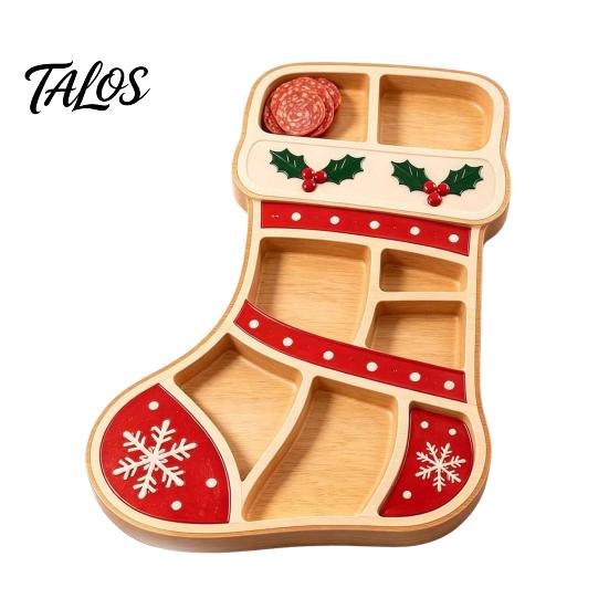Party Supplies for Home Office Christmas Snack Serving Tray, Divided Holiday Appetizer Platter, Cute Snowman/Tree/Penguin/Cow Shaped Seasonal