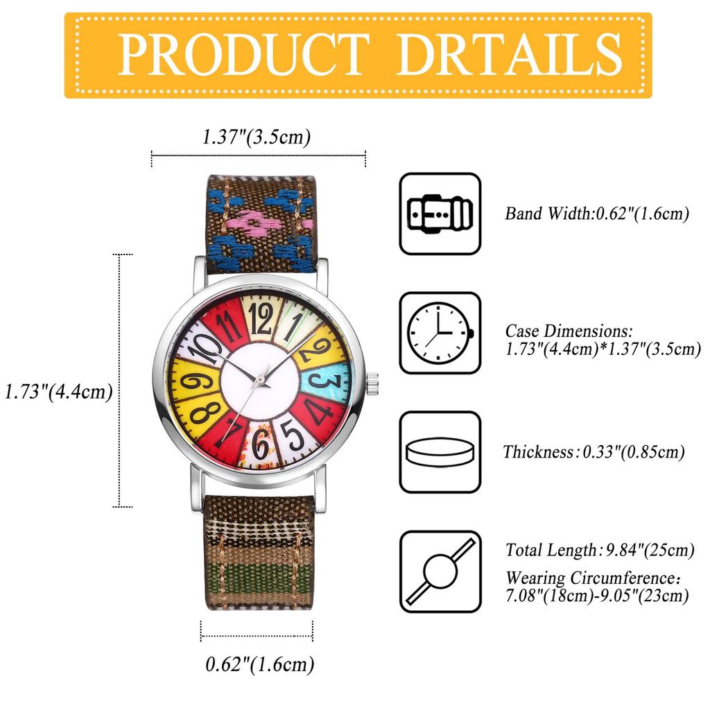 Bohemian Wristwatch with Braided Adjustable Genuine Quartz Analog Large Easy To Stylish Cute and Casual Day Gift for Her Women's Strap Length,