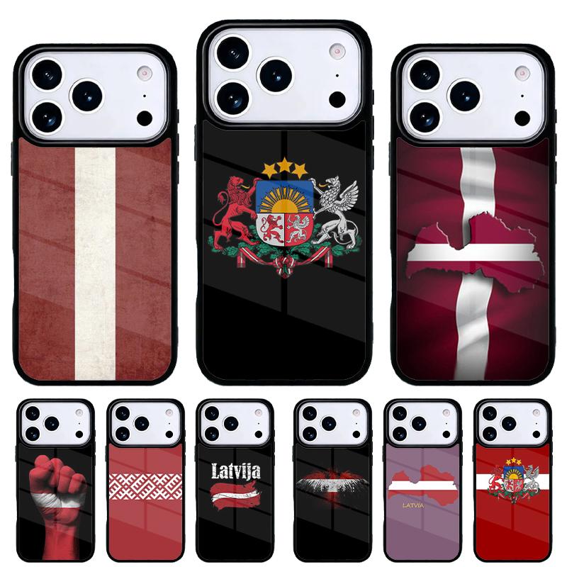 Latvian Flag Coat Of Arms Phone Case for iPhone 17 16 15 14 13 Pro Max Back Cover for 12 11 Pro Coque