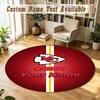 Round Rug Custom NameKansas City Chiefs Pattern Non Slip Carpet Home Floor Decor