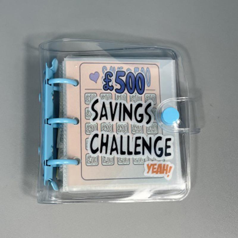 Cartoon Portable Receipt Collection Challenge Money Saving Book Mini PVC Binders