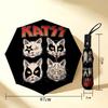 Rock Cats Portable 3 Folds Umbrella Portable Windproof Folding Rain Umbrella For Travel Outdoor Sun Protection Travel Outdoor Gift