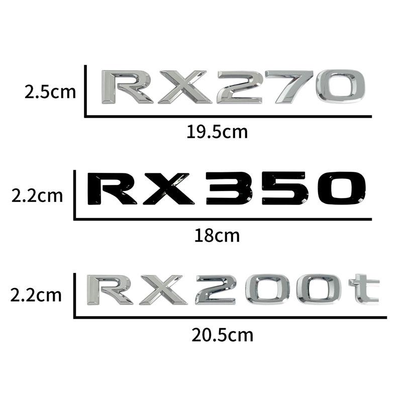 Naklejka 3D ABS RX270 RX300 RX350 RX200t Emblemat Odznaka Chromowana Czarna/Srebrna Litera Naklejka Do Dekoracji Tylnej Klapy Lexusa