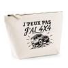 Beige Pouch I Can't I Have a 4x4 I Can't Minimalist | 3 L Cotton Toiletry Bag with Metal Zip and Flat Bottom