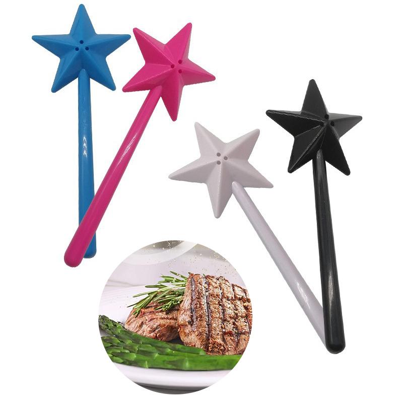 Star Salt Shakers Creative Long Hand Plastics Salt Pepper Magic Wands Seasoning Container Household