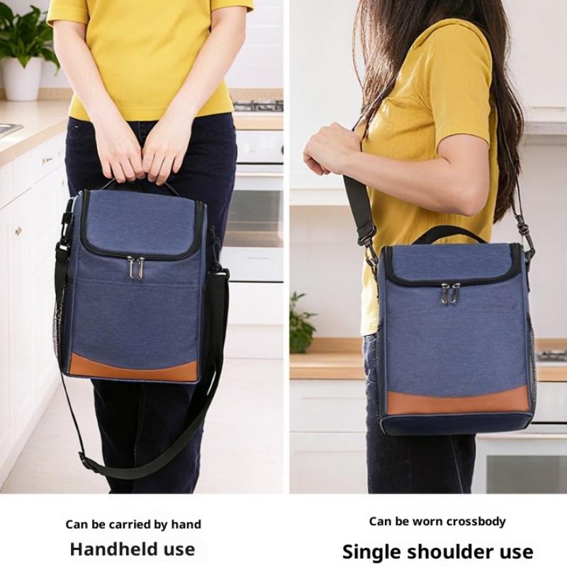 Borsa Termica Porta Pranzo Isolata di Grande Capacità Anti-perdita con Tracolla Porta Pranzo Termico Impermeabile Portatile con Cerniera
