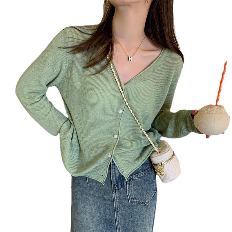White Ice Silk Knit Cardigan - Sun Protection Camisole Cover-up for Women, Summer 2024