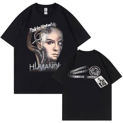 German Rock Band Tokio Hotel Humanoid Music Graphic T-shirt Men Hip Hop Punk Gothic T Shirts Men's Oversized Short Sleeve Tees