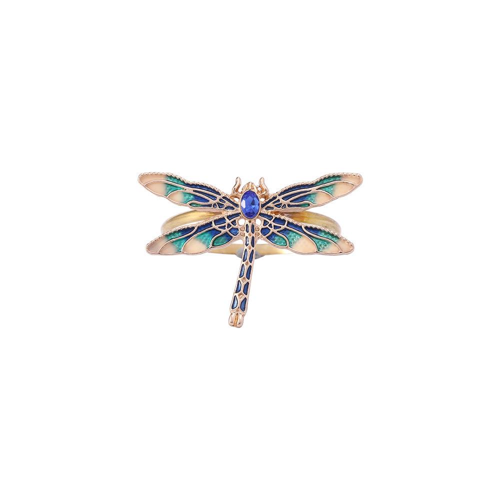 2 PCS Western Restaurant Hotel Table Decoration Napkin Buckle, Cute Butterfly Dragonfly Bee Napkin Ring, Creative Napkin Ring