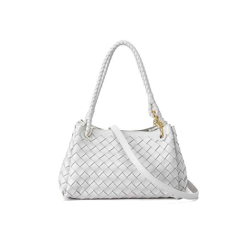 Neue Echte Lammfell Damen Handtasche, Fallschirmtasche Mittlere Größe Handgefertigte Gewebte Tasche mit Metallschnalle, Einzelne Schulter- & Handtasche