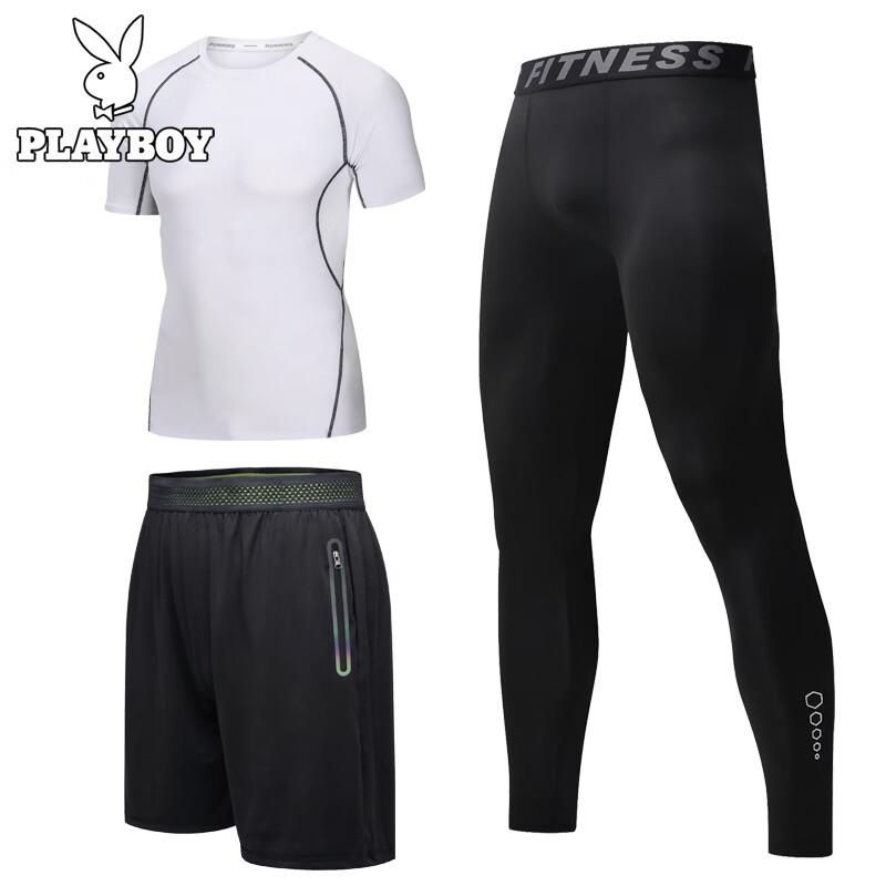 PLAYBOY Men s Summer Quick-Dry 3-Piece Athletic Set L