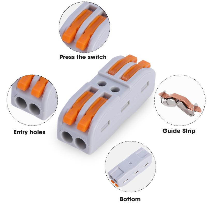 1/8PCS Mini Fast Wiring Cable Connectors Universal Compact Splitter Electrical Conductors Push-in Household Terminal Blocks
