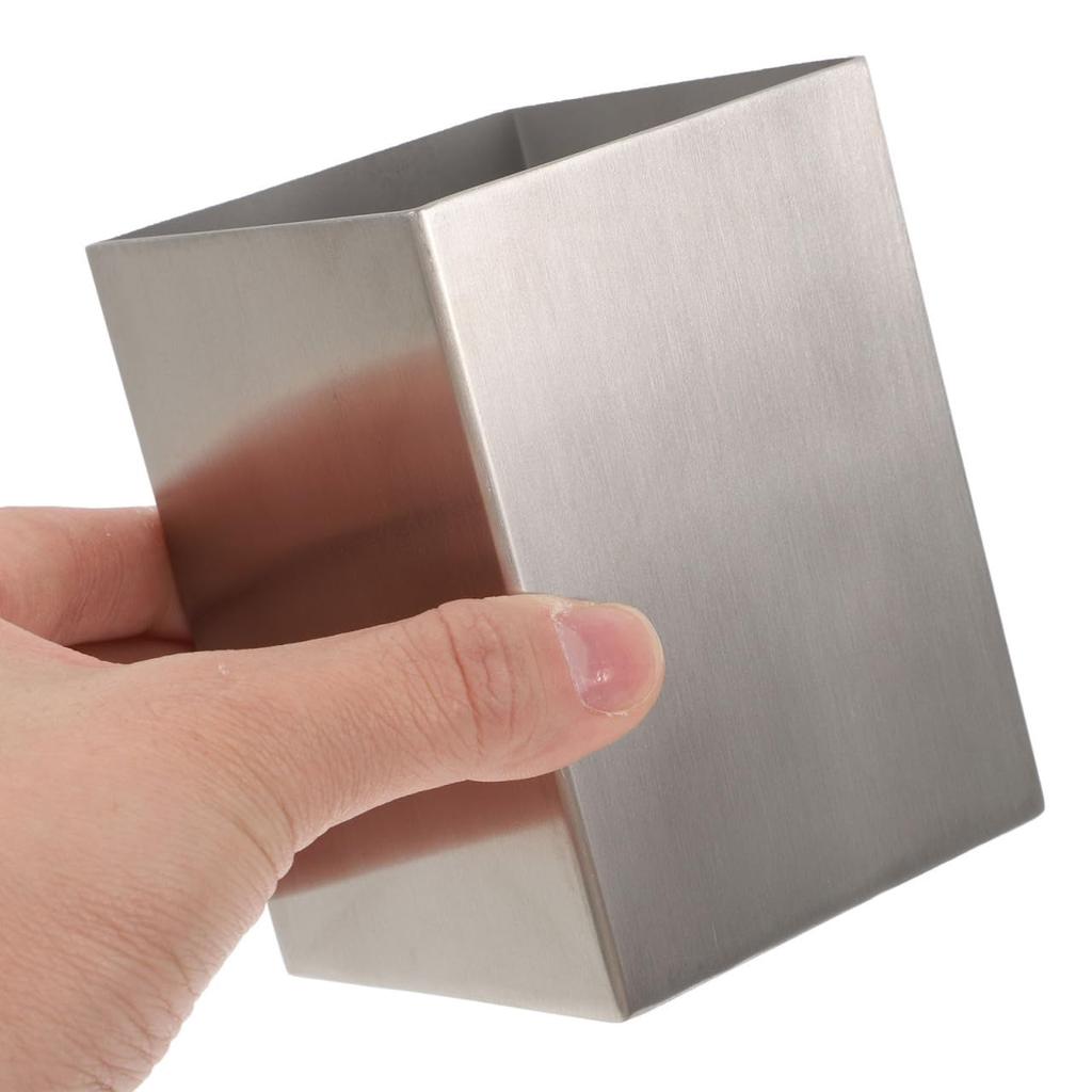 Ciieeo Desktop Pen Pen Stainless Square Storage Large Art Supplies Flower Toothbrush Pen Storage Organizer Small Item Desktop Trash Lidless Desk