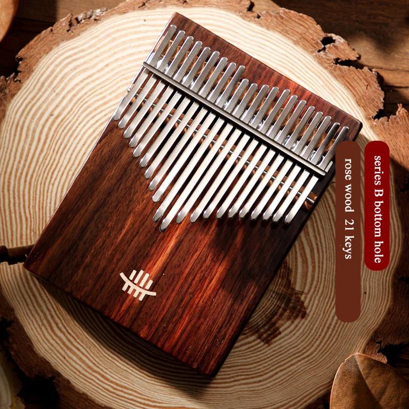 Hluru Kalimba 17Key Professional 21 Key Thumb Piano Rosewood Acacia Walnut Finger Piano Mbira For Beginner