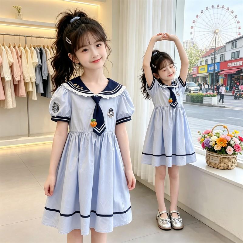 Girls Short Sleeve Dress Princess Style JoomGirls Over 4 Y.o. DressesGirls Cartoon