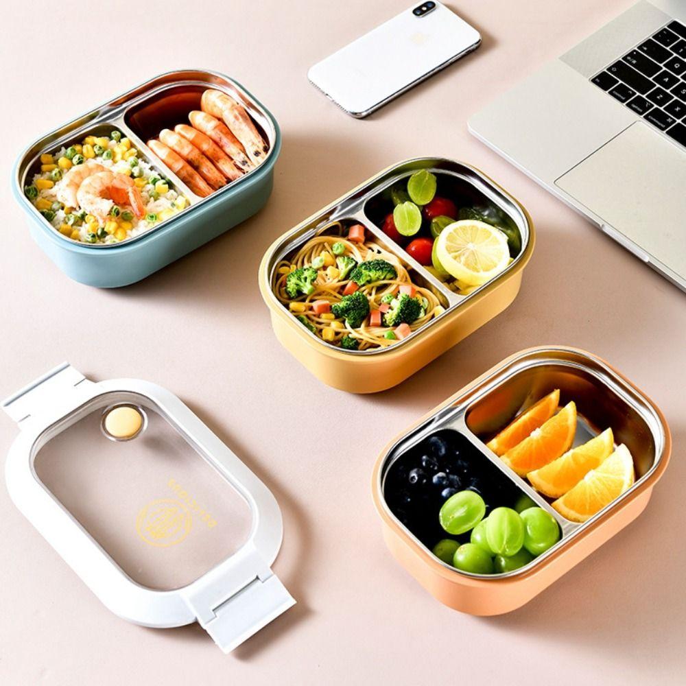 

Portable Divides Lunch Box Rectangle Food Storage Box Durable Picnic Box Children