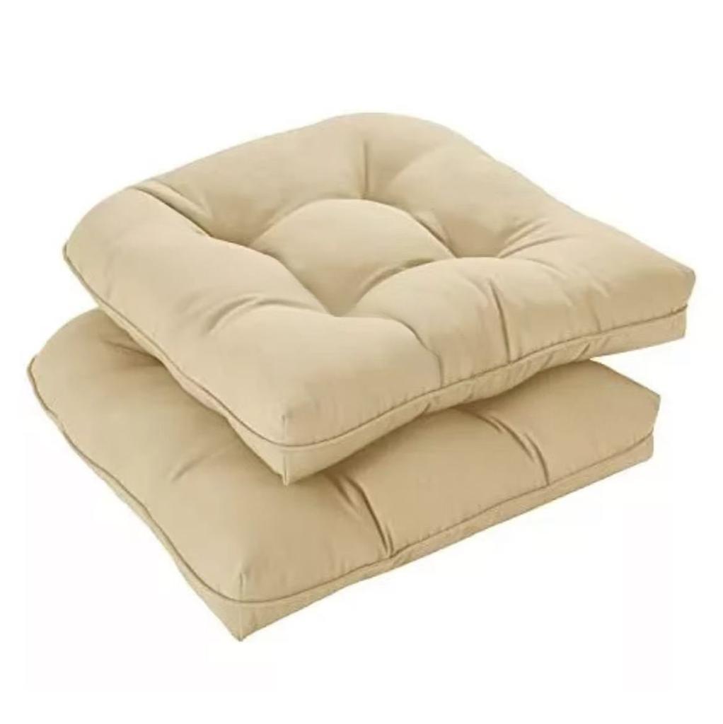 2Pcs/Set Low Back Wicker Chair Cushion Thicken Outdoor Furniture Garden Dining Patio Chair Cushion Seat Pad Backrest Cushion
