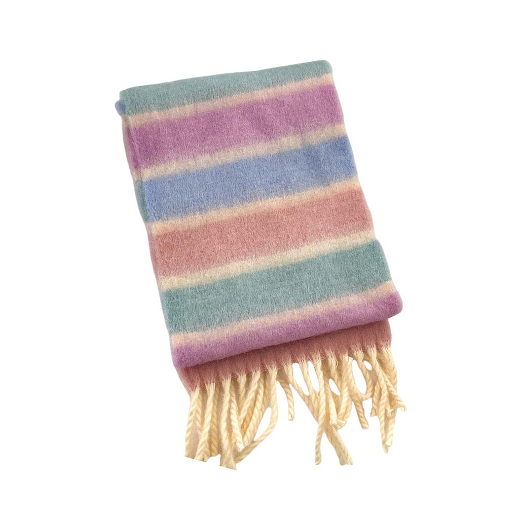 Regenbogen Fransen Kinder Schal Kuschelig Modisch Langer Schal Baby Winter Halswärmer für Kinder Unisex Design Halsbekleidung